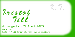 kristof till business card